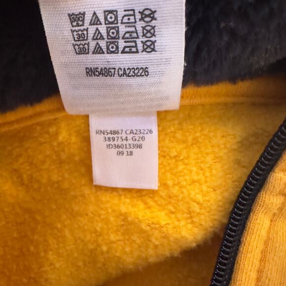 Victoria’s Secret PINK Zip Up Hoodie Size XS Yellow Black Fur Lined Hood Cozy - Picture 5 of 10